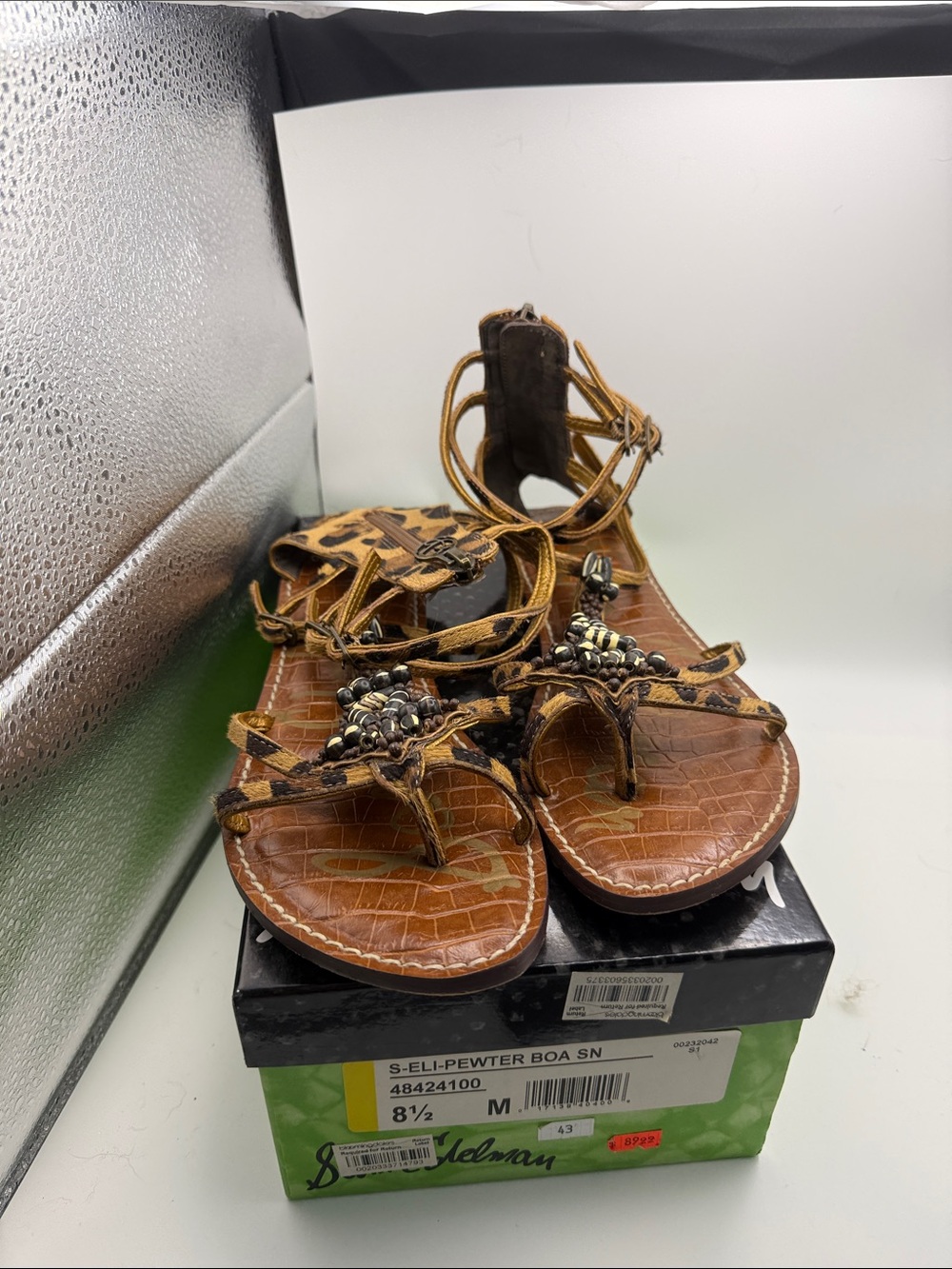 Sam Edelman Brown Beaded Gladiator Sandals